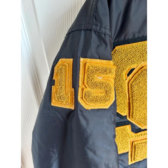 Vintage Black and Gold Men's Letterman Jacket Size Medium | Oversized Jacket - Picture 7 of 10